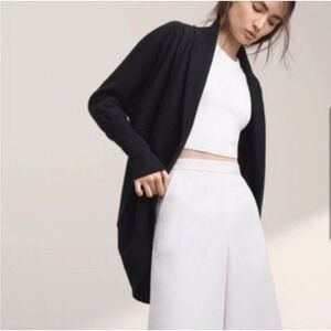 Wilfred Aritzia Cocoon Cardigan Open Front Knit Ribbed Black XS Fall Cozy Casual